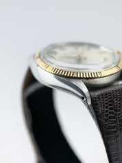 1979 Rolex Air-King 5501 Silver Stick Dial Leather Strap 34mm Automatic Watch