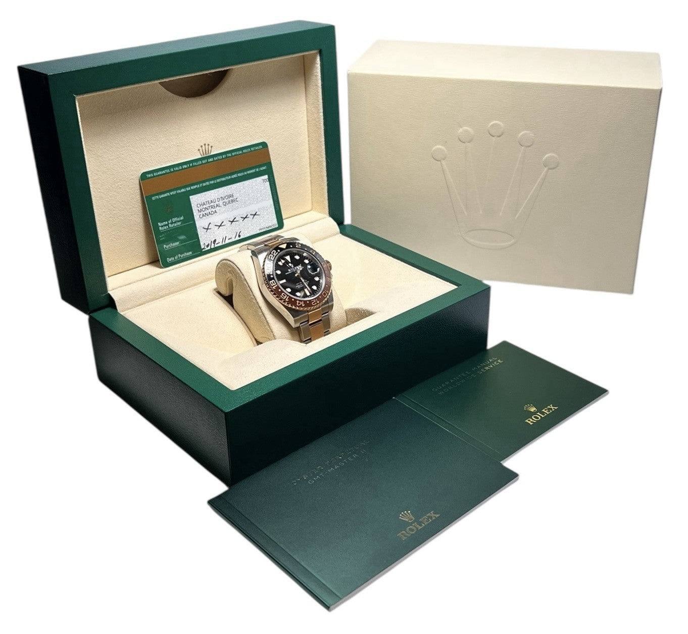 2019 Rolex GMT Master II Gold & Steel Black Dial 40mm Automatic Watch 126711CHNR