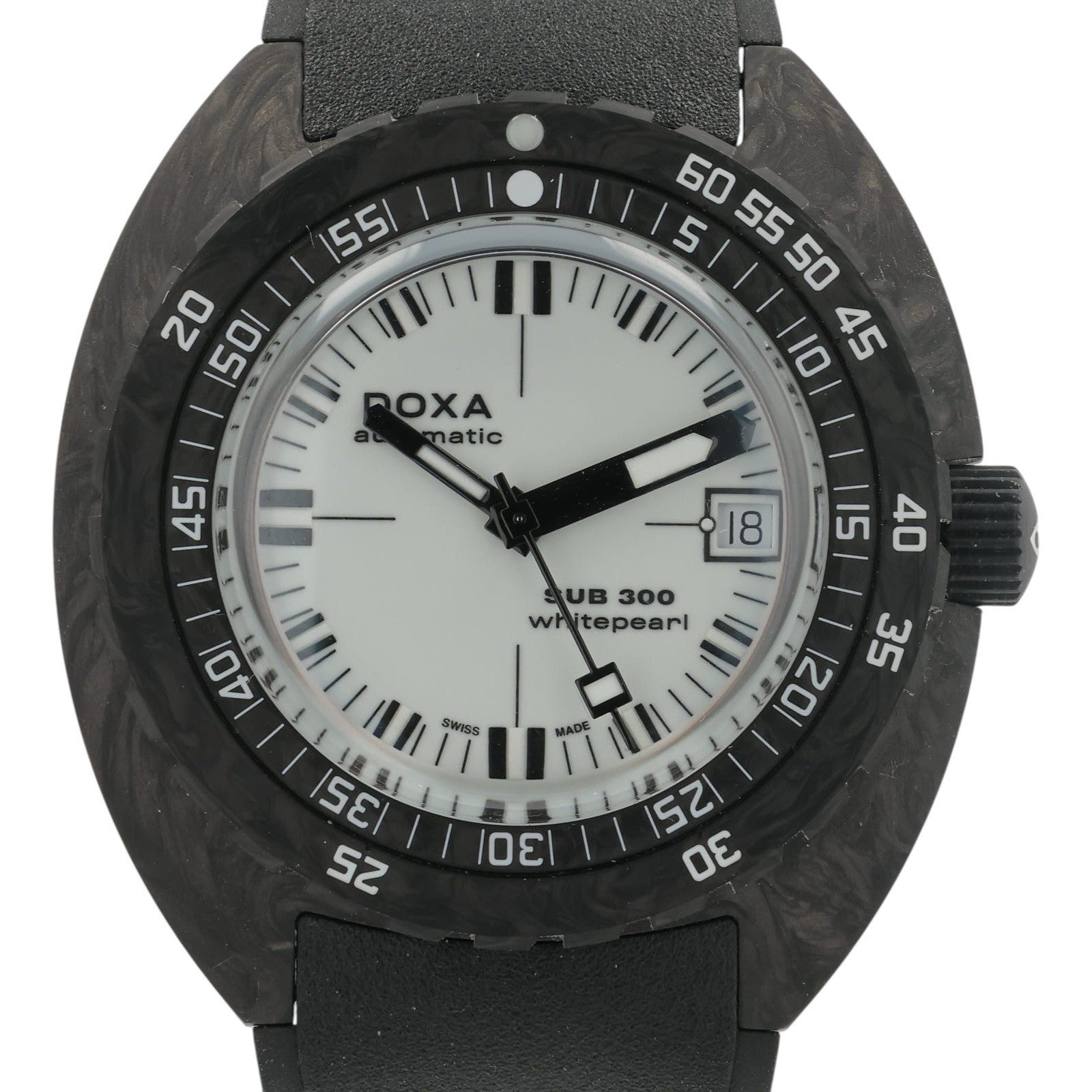 Doxa Sub Carbon White Dial 42.5mm Automatic Movement Men’s Watch Sub 300