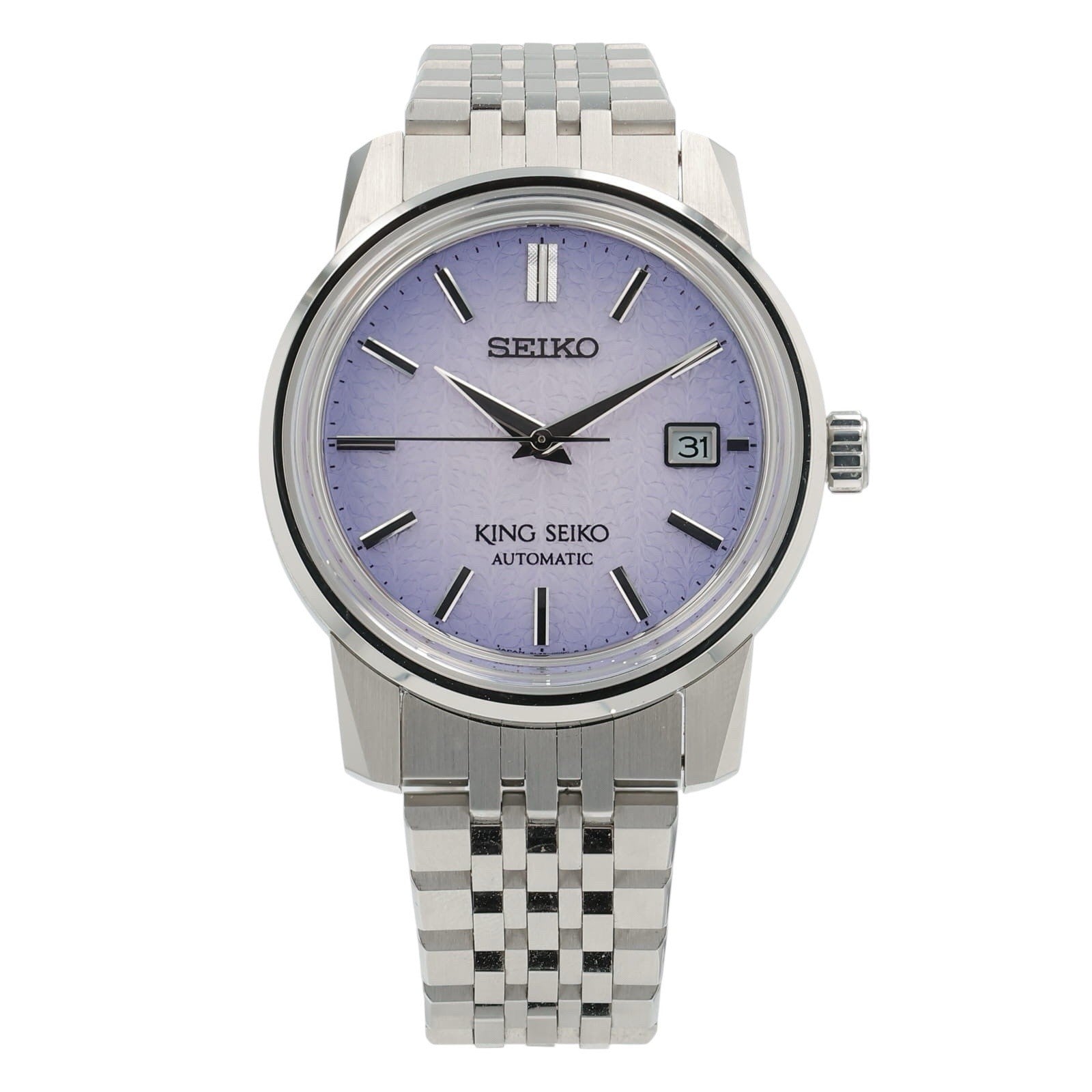 Seiko King Stainless Steel Purple Dial 38mm Automatic Men’s Watch SDKA015