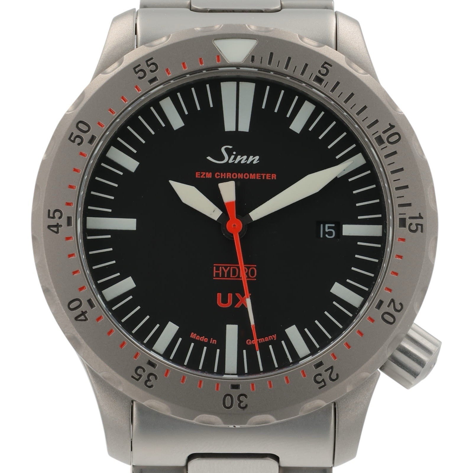 Sinn UX-T EZM Stainless Steel Black Dial 44mm Quartz Watch Men’s Watch EZM 2B