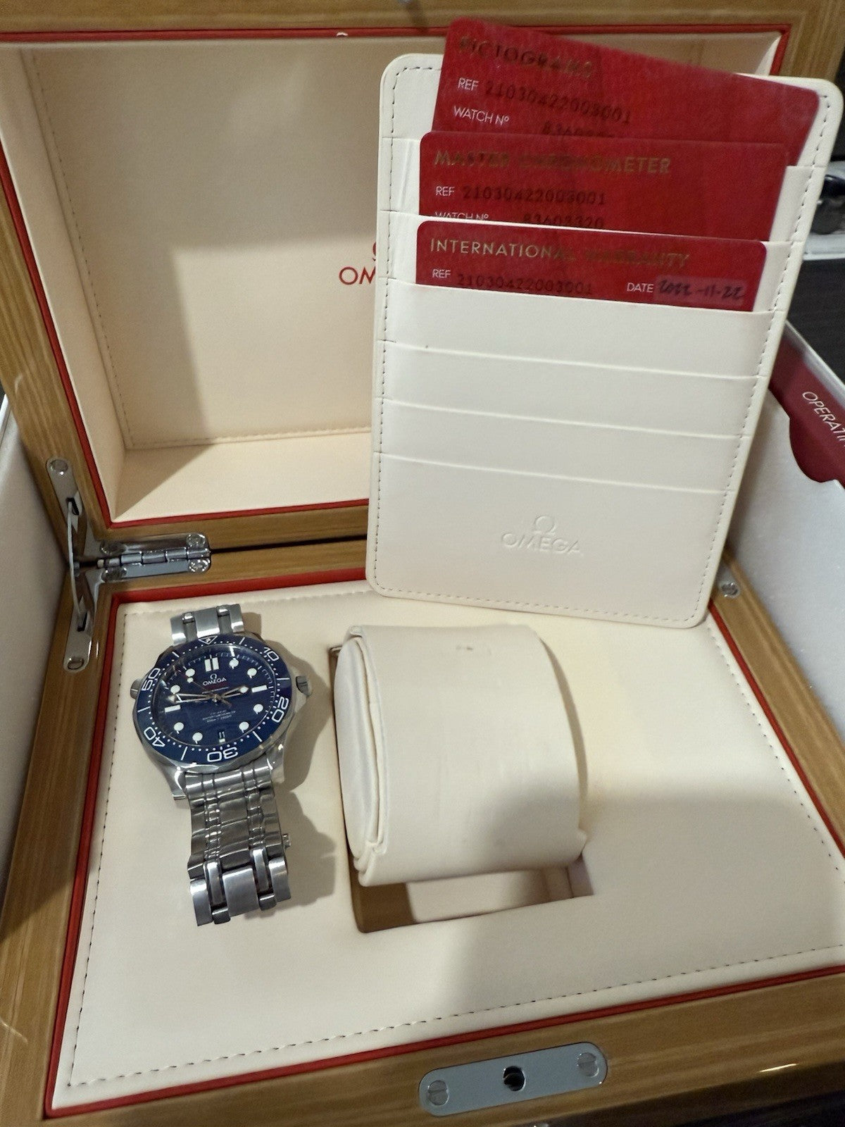 2022 Omega Seamaster Date 300m Diver Blue Ceramic Watch 210.30.42.20.03.001