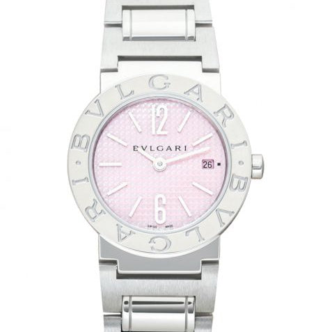 Bvlgari Quartz Pink Dial Stainless Steel Ladies Watch