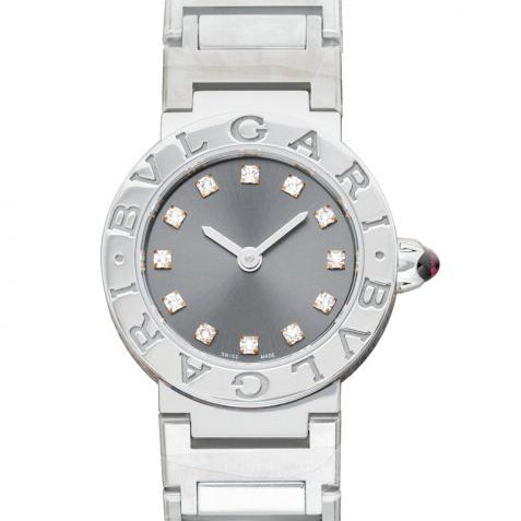 Bvlgari Quartz Black Dial Stainless Steel Ladies Watch