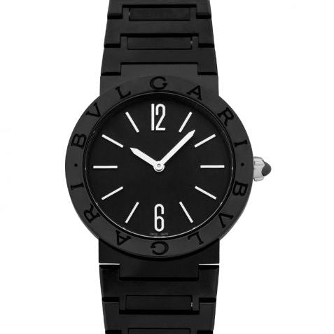 Bvlgari Quartz Black Dial Stainless Steel Ladies Watch