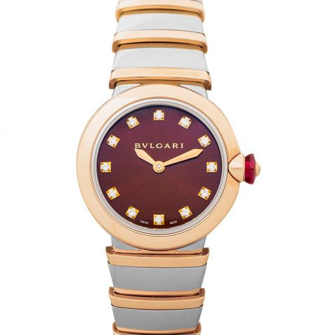 Bvlgari LVCEA Quartz Brown Dial Diamond Ladies Watch