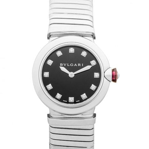 Bvlgari LVCEA Tubogas Quartz Black Dial Diamond Ladies Watch