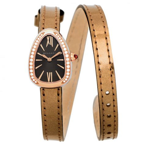 Bvlgari Serpenti Quartz Grey Dial Diamond Bezel Ladies Watch