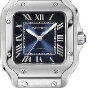 Cartier Santos Santos De Cartier Medium Automatic Steel Interchangeable Metal And Leathers Bracelets - WSSA0063