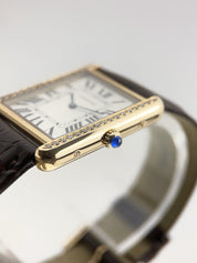 Cartier Tank Solo 27mm Yellow Gold and Steel Diamond Bezel Quartz 2742