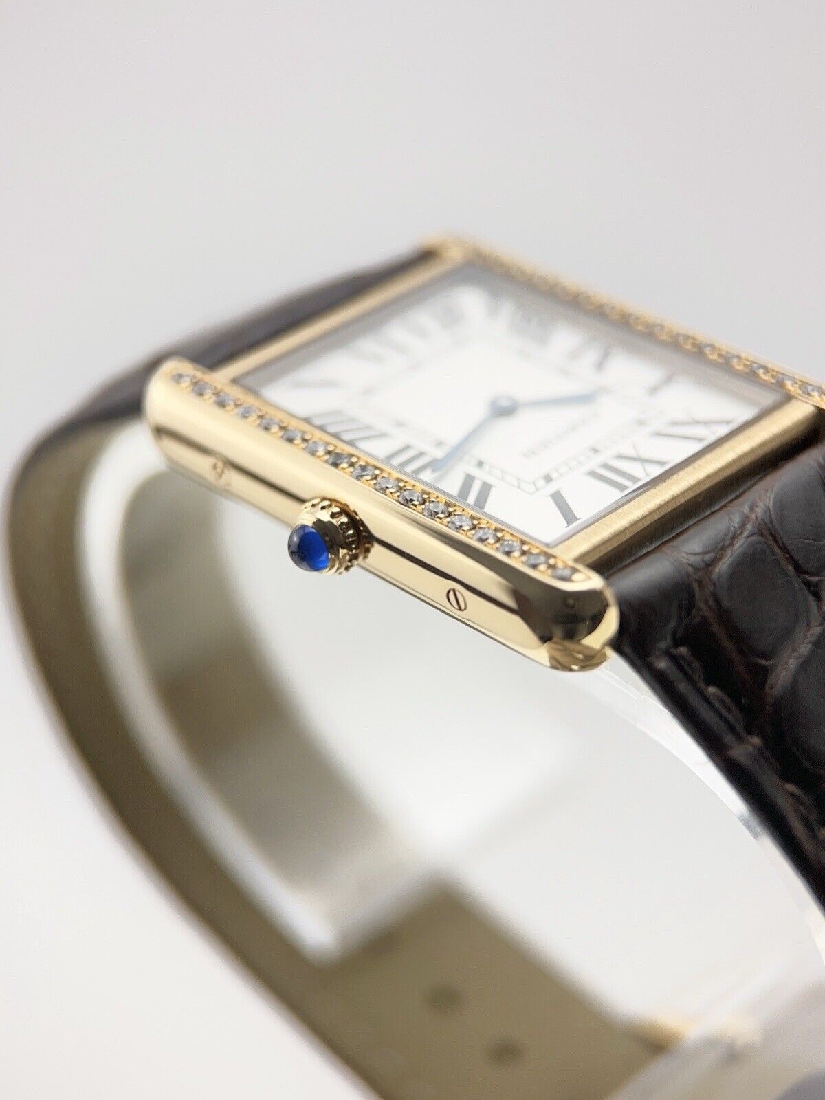 Cartier Tank Solo 27mm Yellow Gold and Steel Diamond Bezel Quartz 2742