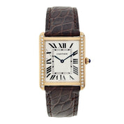 Cartier Tank Solo 27mm Yellow Gold and Steel Diamond Bezel Quartz 2742