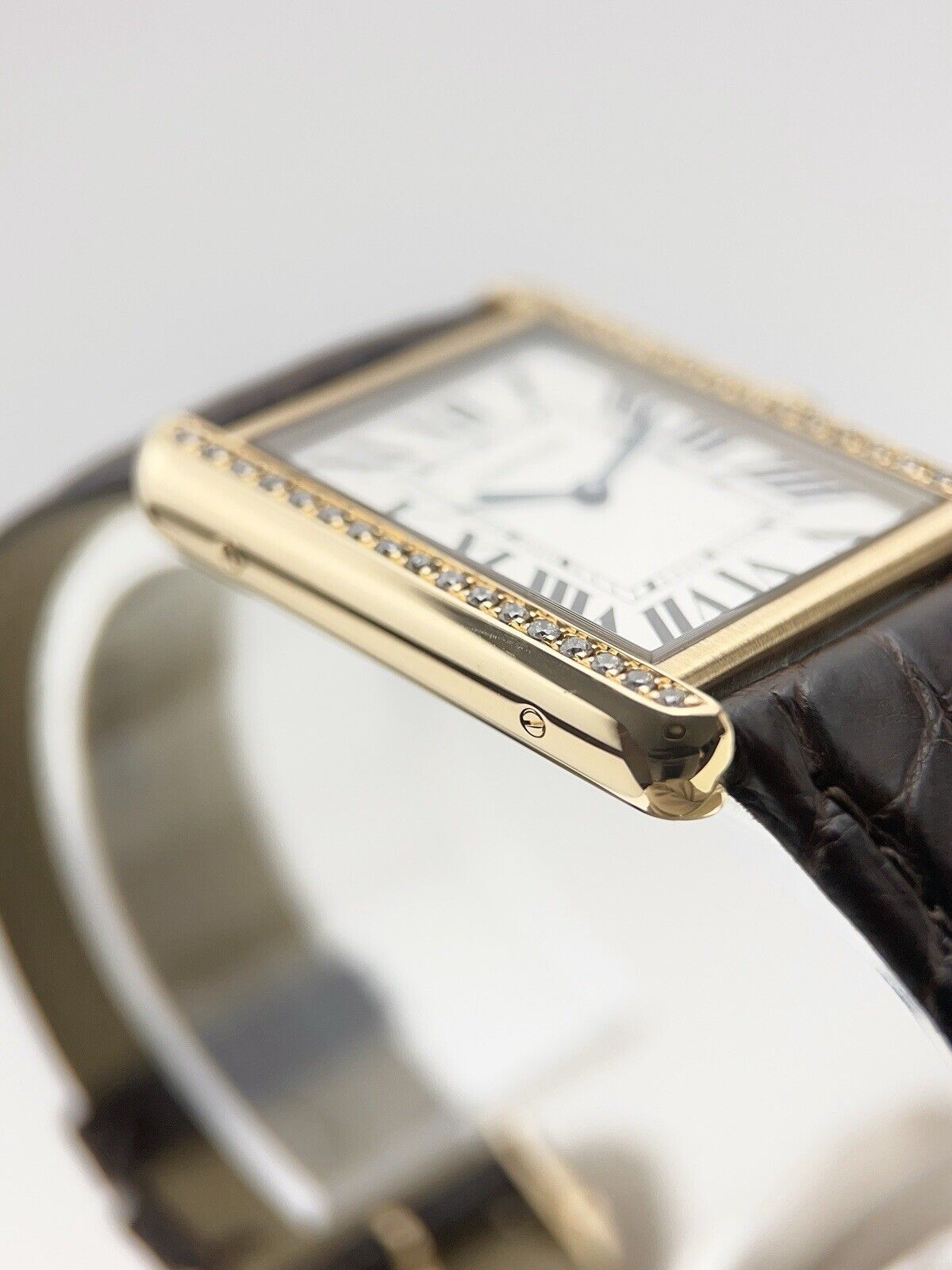 Cartier Tank Solo 27mm Yellow Gold and Steel Diamond Bezel Quartz 2742