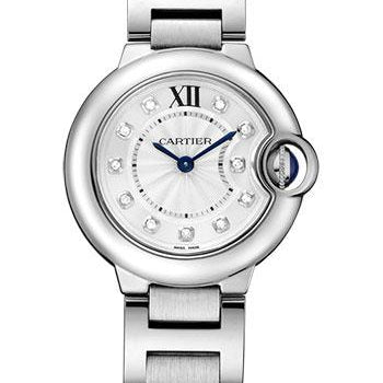 Cartier Ballon Bleu De Cartier Watch - 28 mm Steel Diamond Case - Diamond Bezel - WE902073