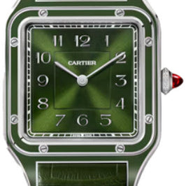Cartier Santos-Dumont watch Large hand-wound movement platinum leather - WGSA0096