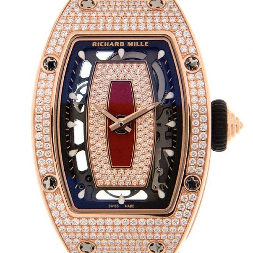 Richard Mille Lady Rose Gold Full Set Diamond Jasper Dial RM 07-01