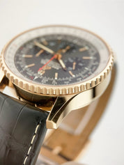Breitling Navitimer Rattrapante 18k Rose Gold Gray Dial 45mm Men's Watch RB0311
