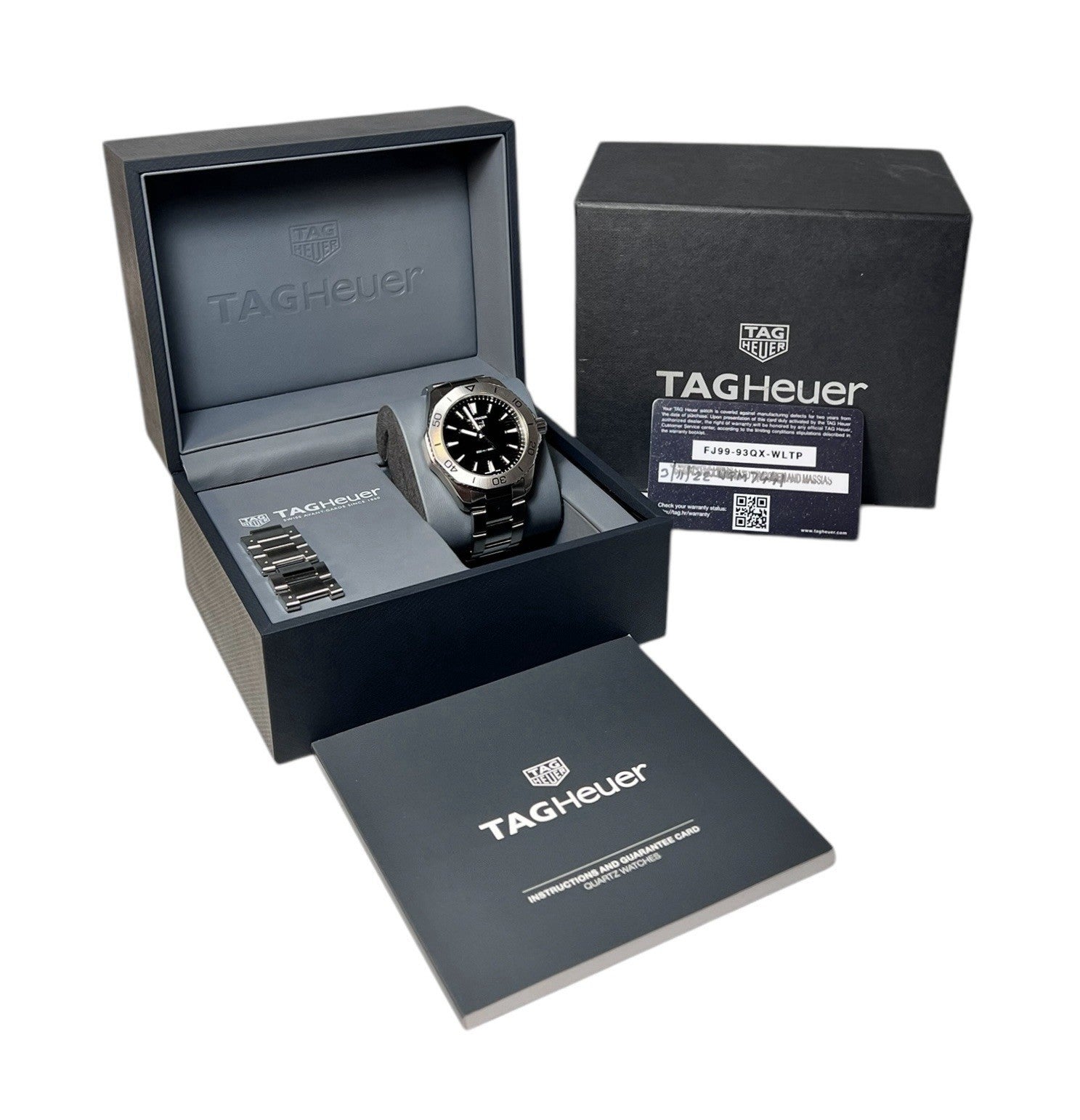 Tag Heuer Stainless Steel Black Wave Dial 40mm Quartz Men's Watch WBP1110