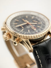 Breitling Navitimer Rattrapante 18k Rose Gold Gray Dial 45mm Men's Watch RB0311