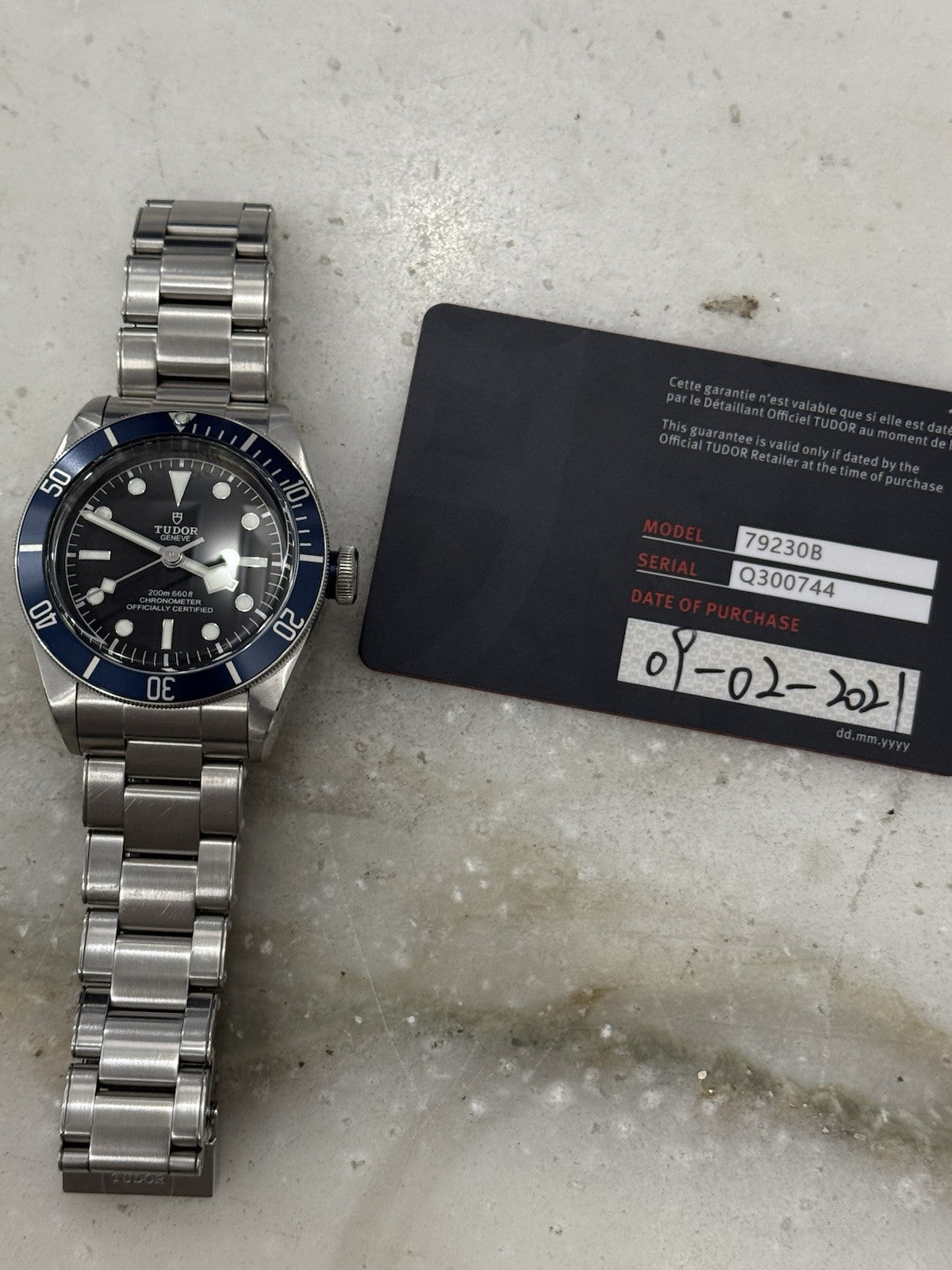 2021 TUDOR Black Bay Blue Stainless Steel Men's Watch 79230B - Box & Papers