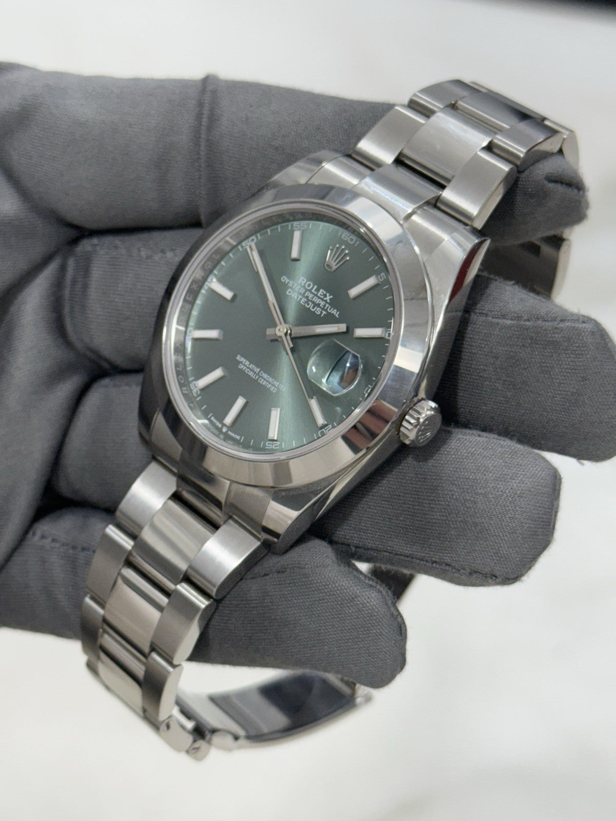 2022 Rolex Datejust 41 Stainless Steel Mint Green Dial 41mm Men’s Watch 126300