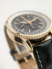 Breitling Navitimer Rattrapante 18k Rose Gold Gray Dial 45mm Men's Watch RB0311