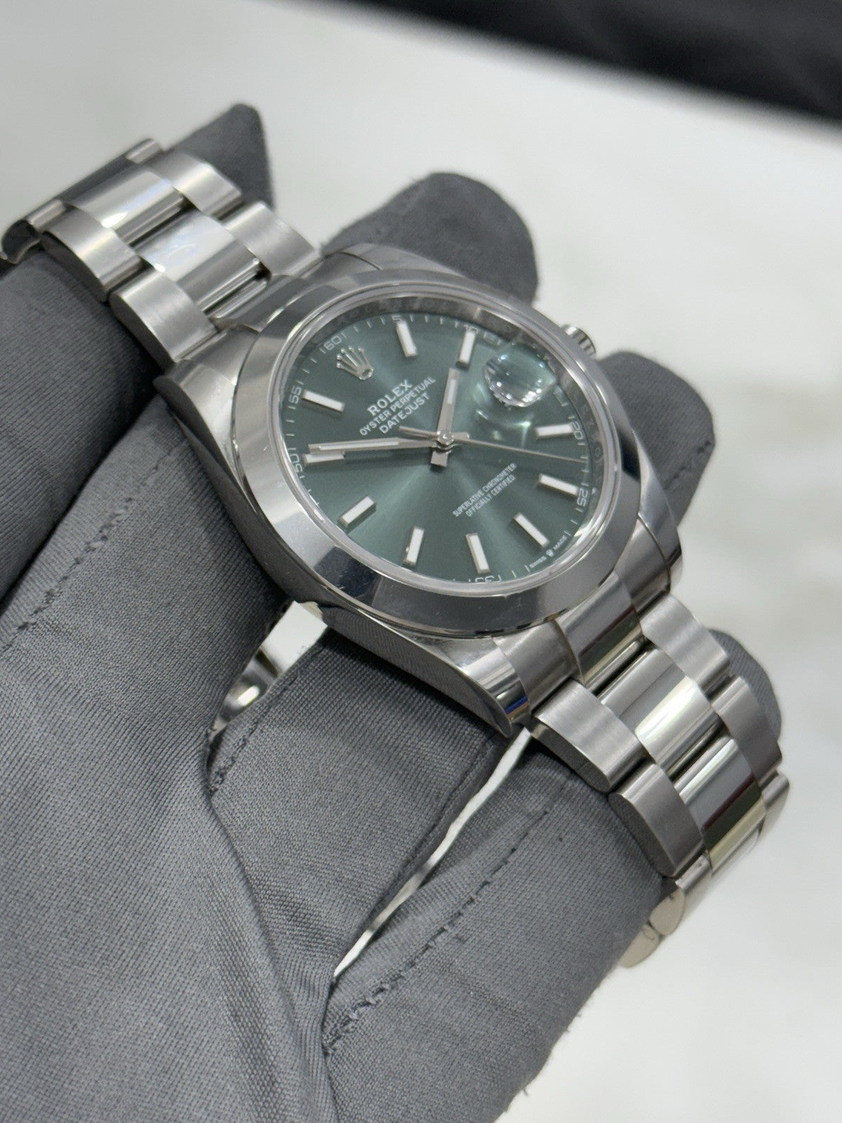 2022 Rolex Datejust 41 Stainless Steel Mint Green Dial 41mm Men’s Watch 126300