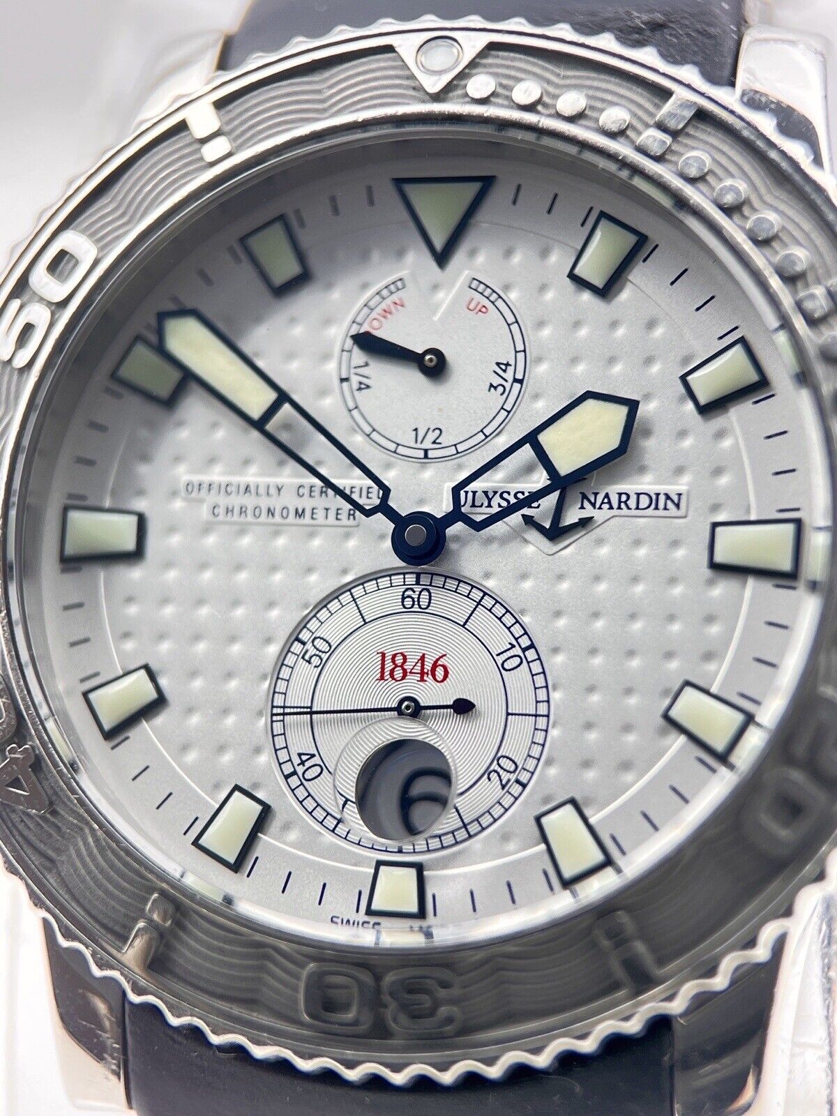 Ulysse Nardin Maxi Marine Stainless Diver Silver Dial 42mm Ref- 263-33 W/ Box