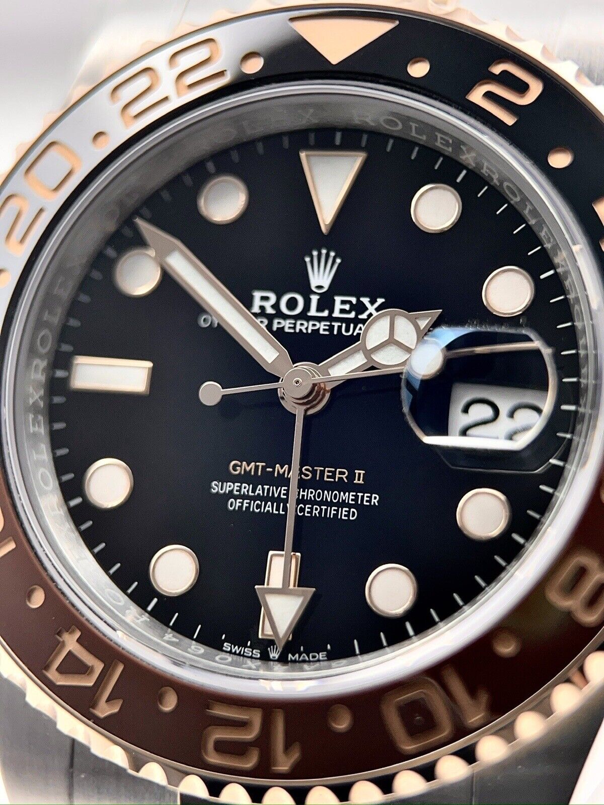 2021 Rolex GMT Master II 126711CHNR 18K Gold/Steel Root Beer - Box And Papers