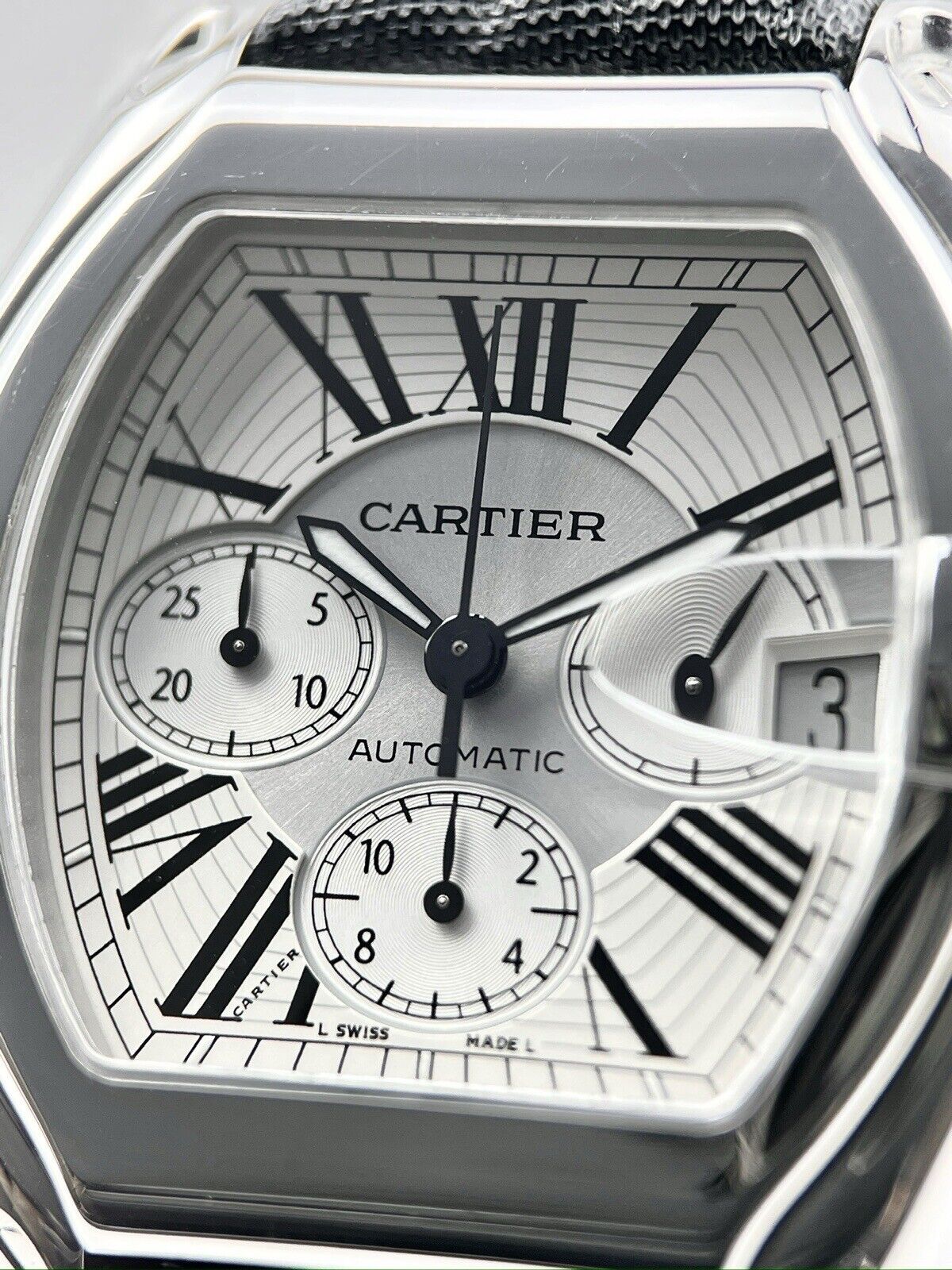 Cartier Roadster Chronograph Automatic 43mm Silver Dial 2618 Mens Watch