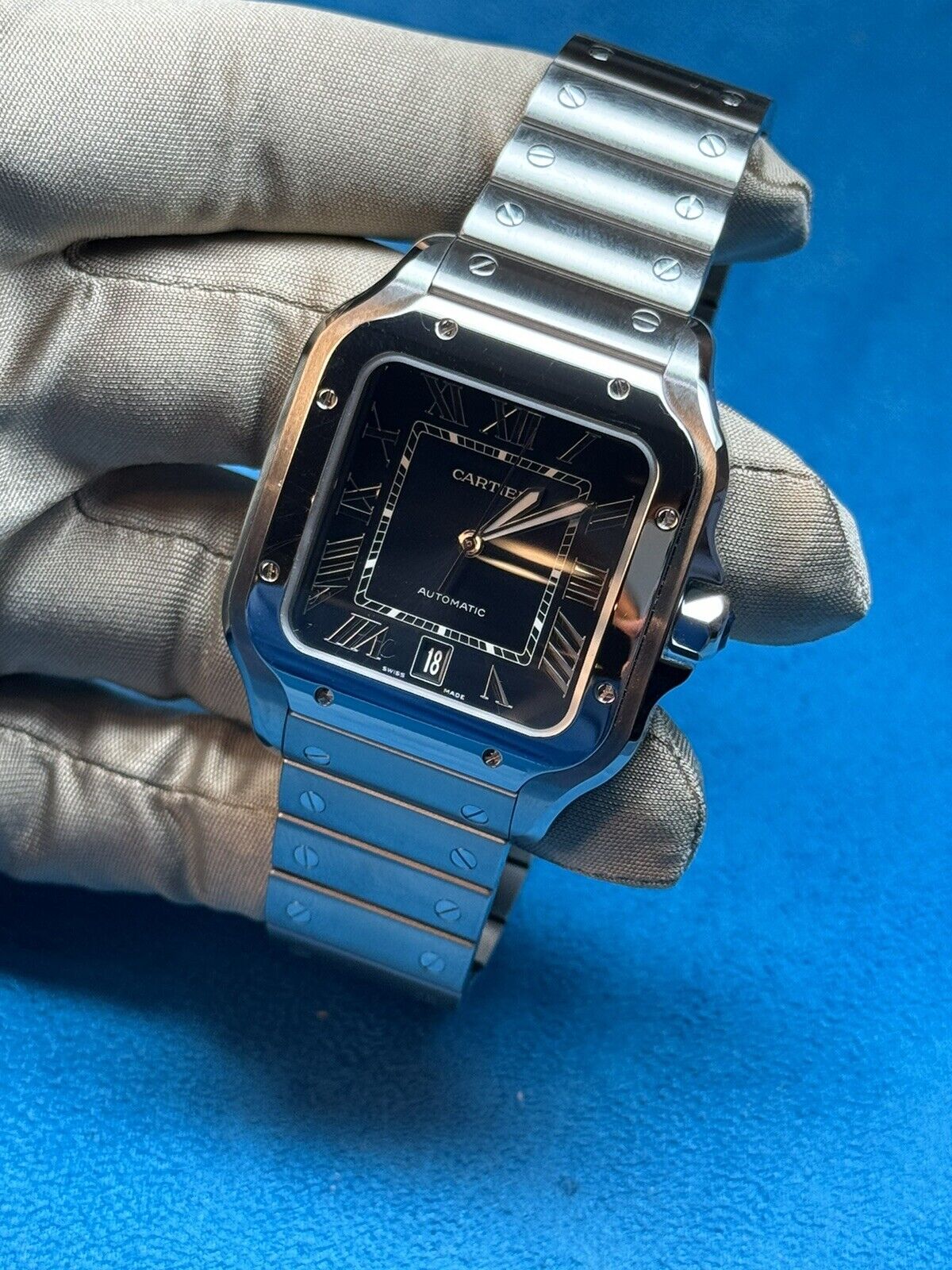 2021 Cartier Large Santos 40mm Blue Dial WSSA0030 Stainless Steel - B/P