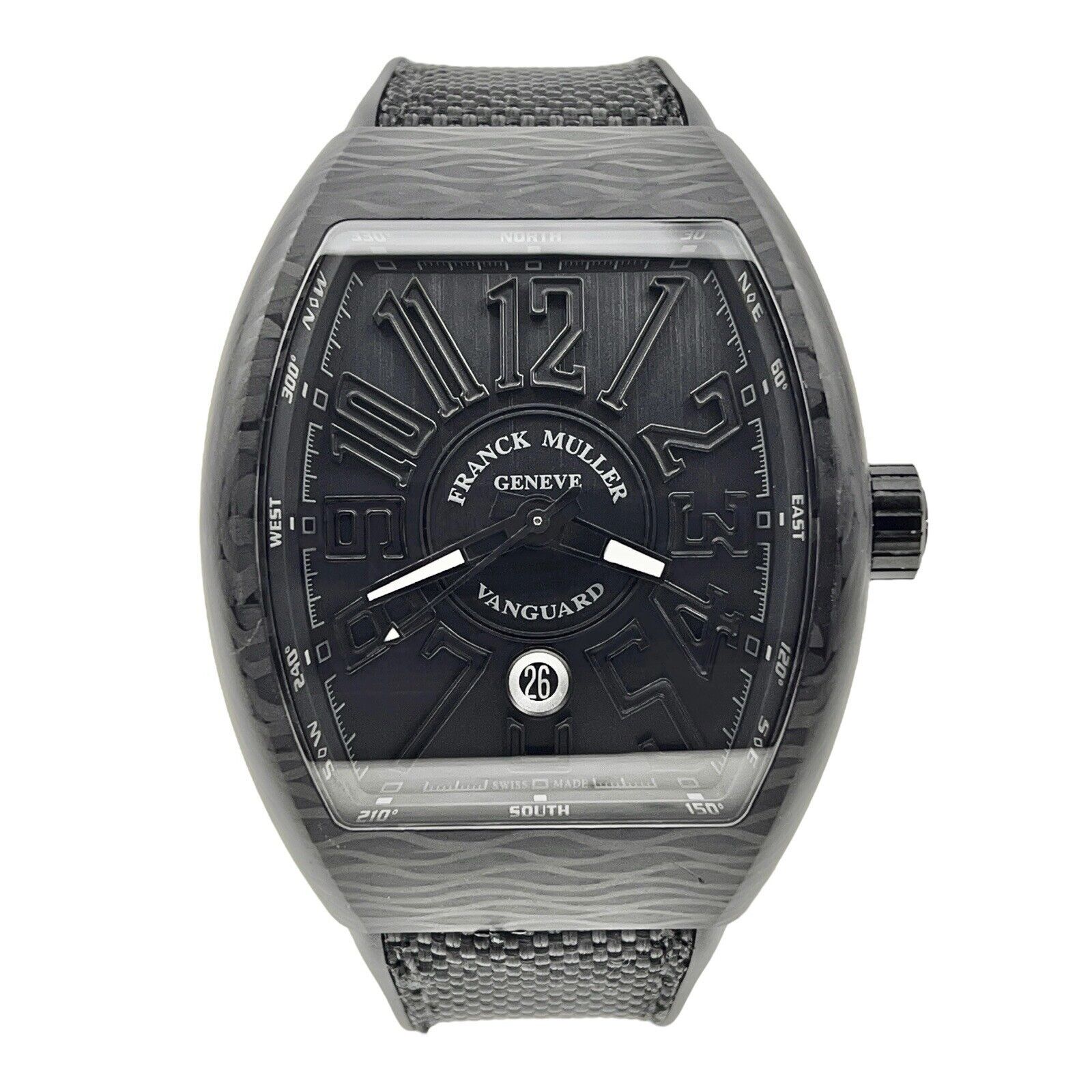 Franck Muller Vanguard Carbon Black 45mm Automatic Mens Watch 