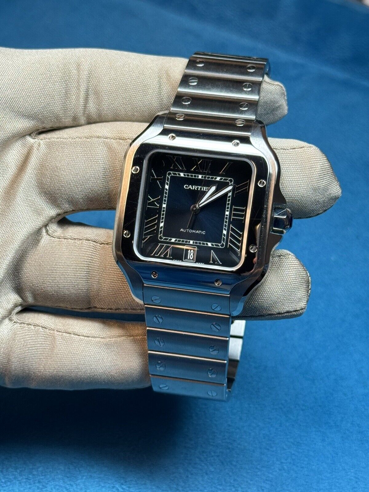 2021 Cartier Large Santos 40mm Blue Dial WSSA0030 Stainless Steel - B/P