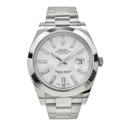 2014 Rolex Datejust II Automatic 41mm White Dial Watch 116300 - Box And Papers
