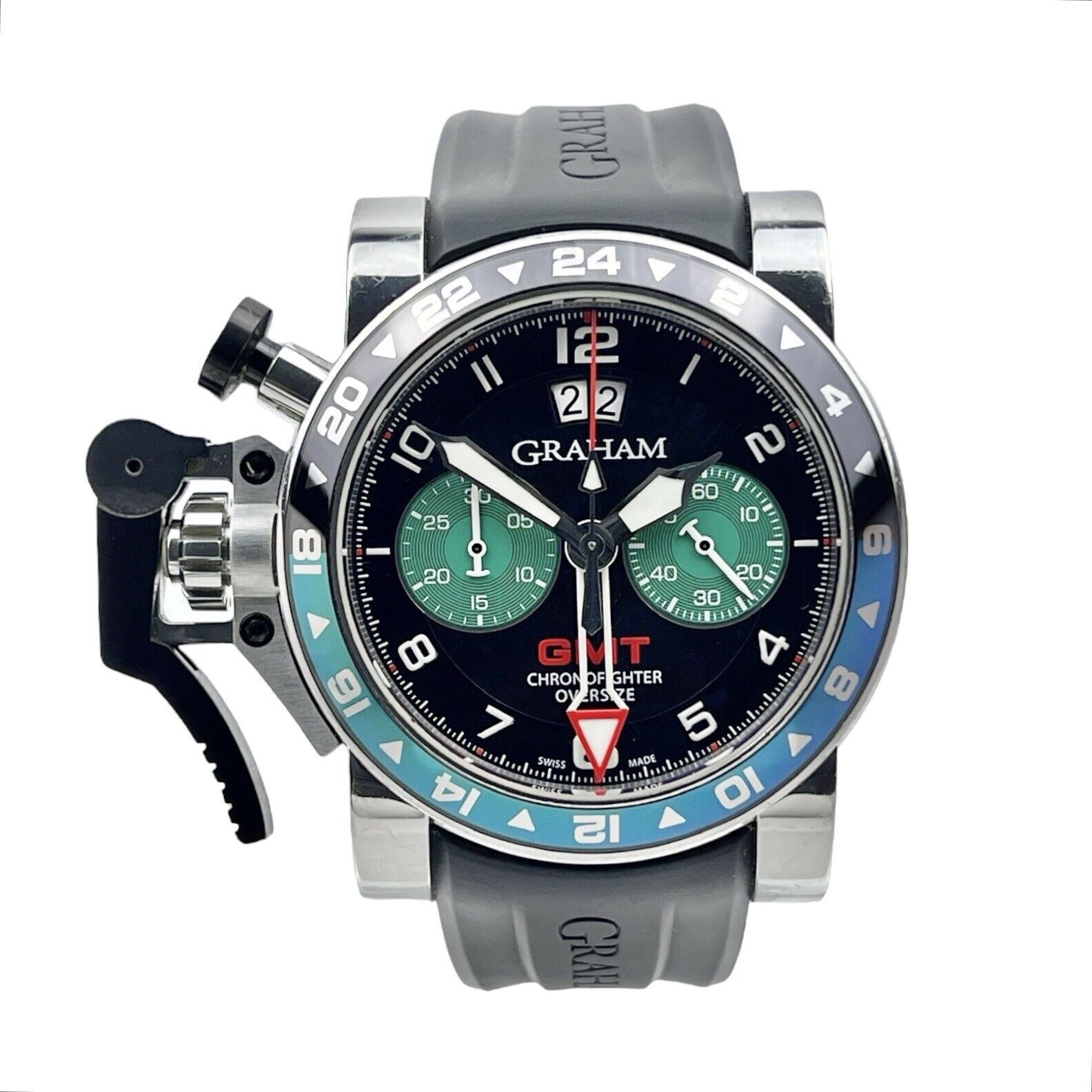 Graham Chronofighter Oversized GMT 47mm Automatic Black Dial Box And Papers