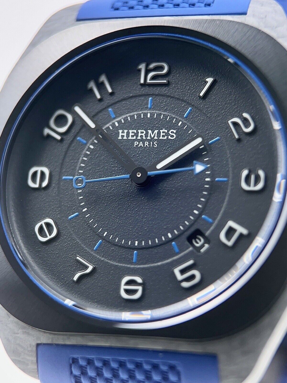 NEW 2023 Hermes H08 Automatic 42mm Gray Dial H08 Glass Fiber Case - Box/Papers