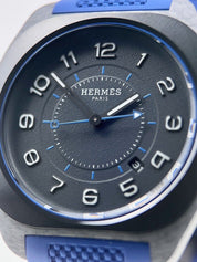 NEW 2023 Hermes H08 Automatic 42mm Gray Dial H08 Glass Fiber Case - Box/Papers