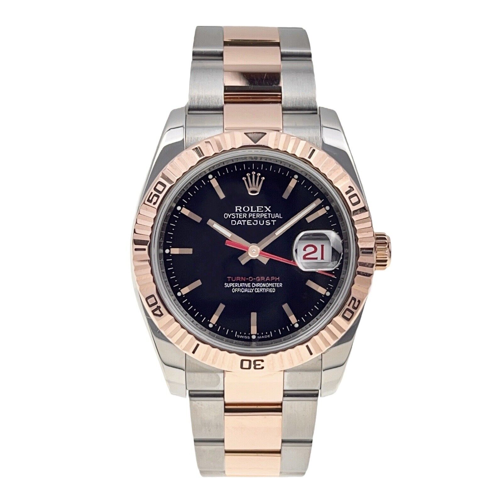 Rolex Datejust Turn-o-graph 18k Rose Gold & Steel 36mm Automatic 116261 - B/P