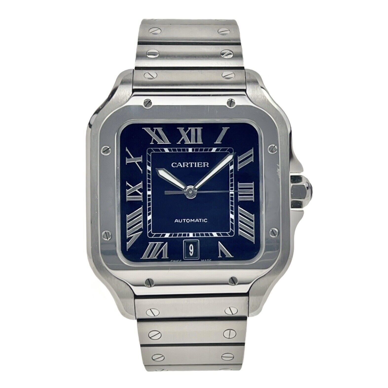 2021 Cartier Large Santos 40mm Blue Dial WSSA0030 Stainless Steel - B/P