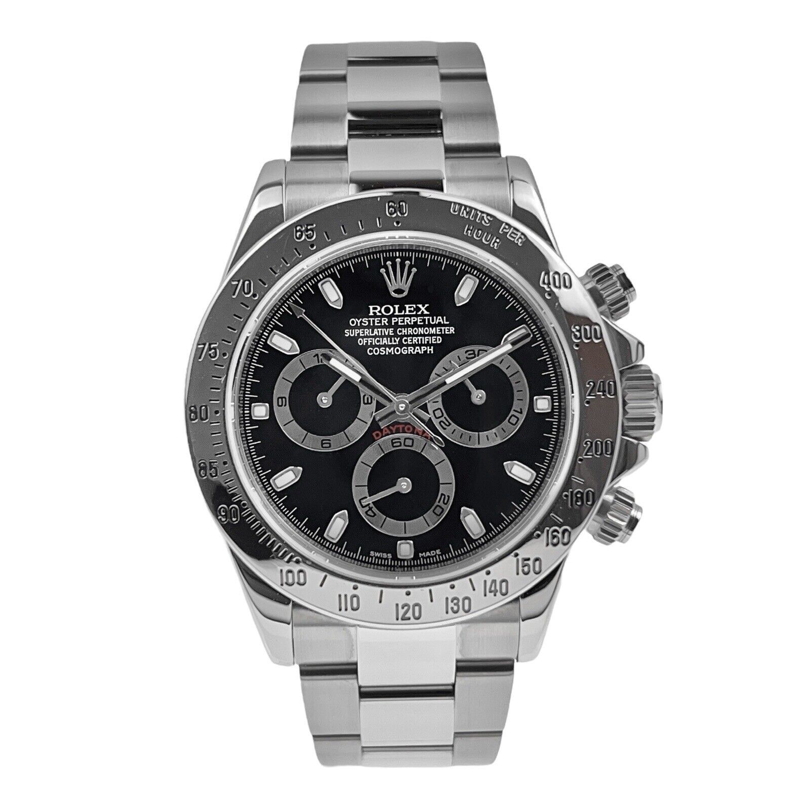 2015 Rolex Daytona Automatic 40mm Stainless Black Dial 116520 - Box And Papers