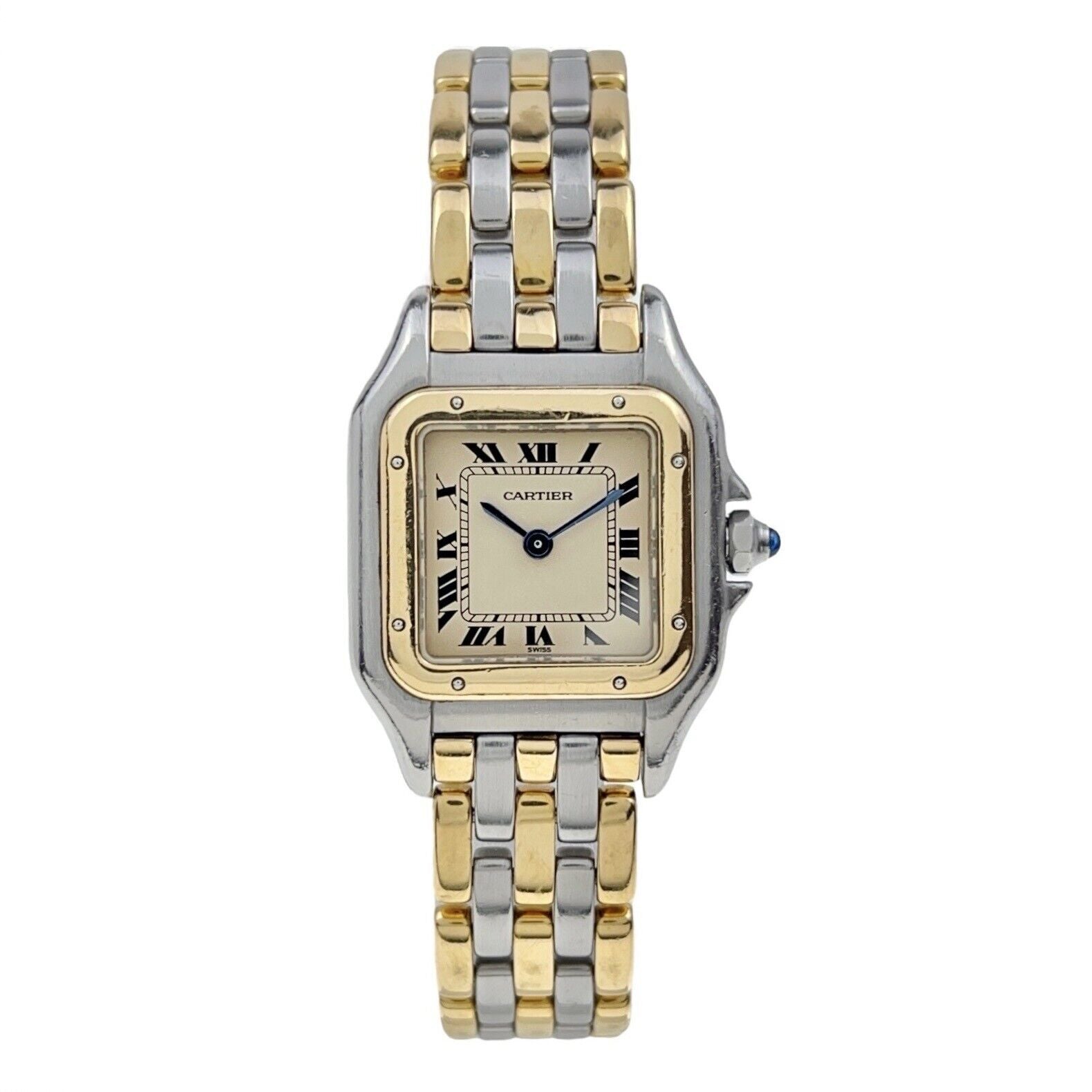 Cartier Panthere 3 Row Quartz 22mm White Dial Watch 18k  display picture 2