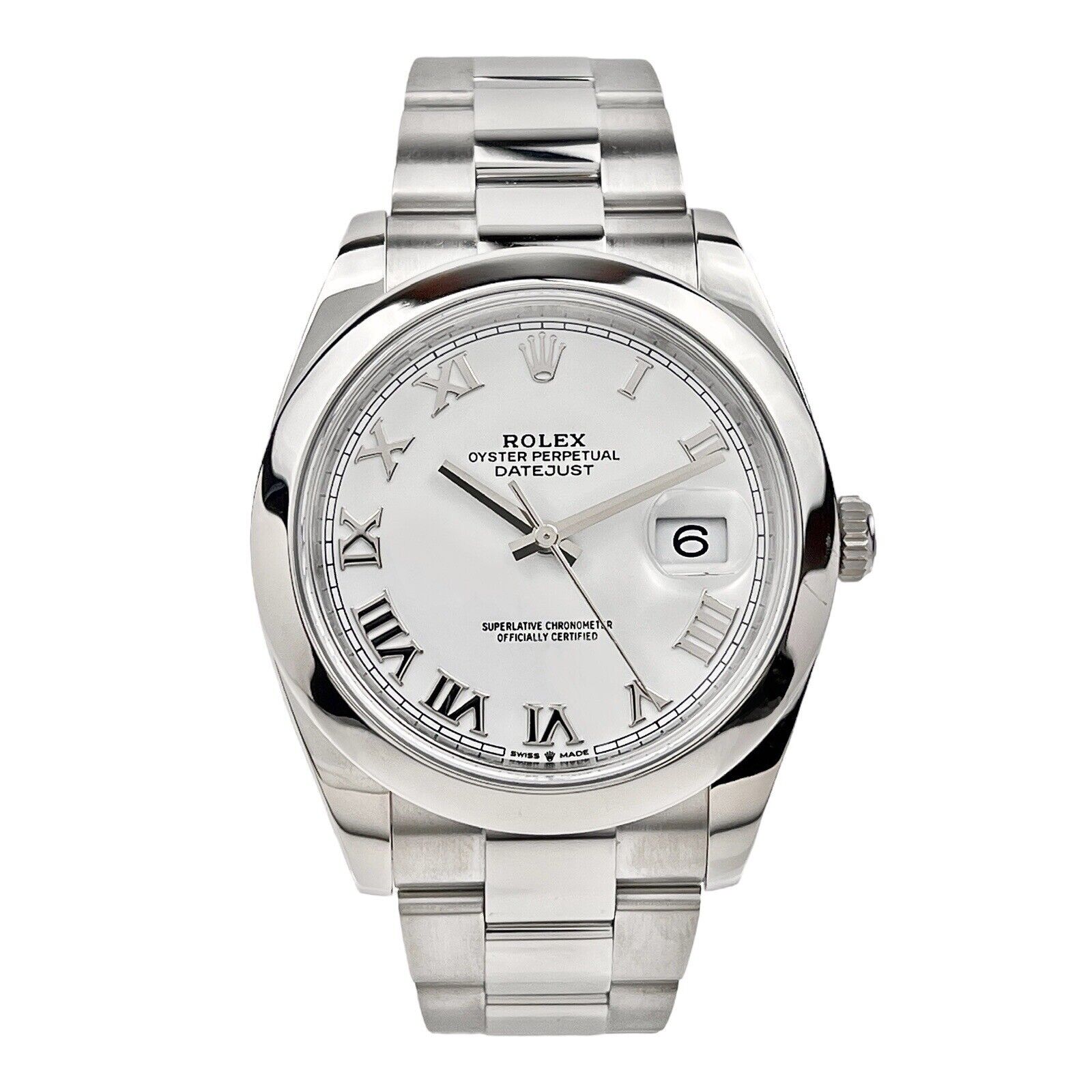 2021 Rolex Datjust 41 Automatic White Dial Men’s Watch Ref-126300 Box And Papers