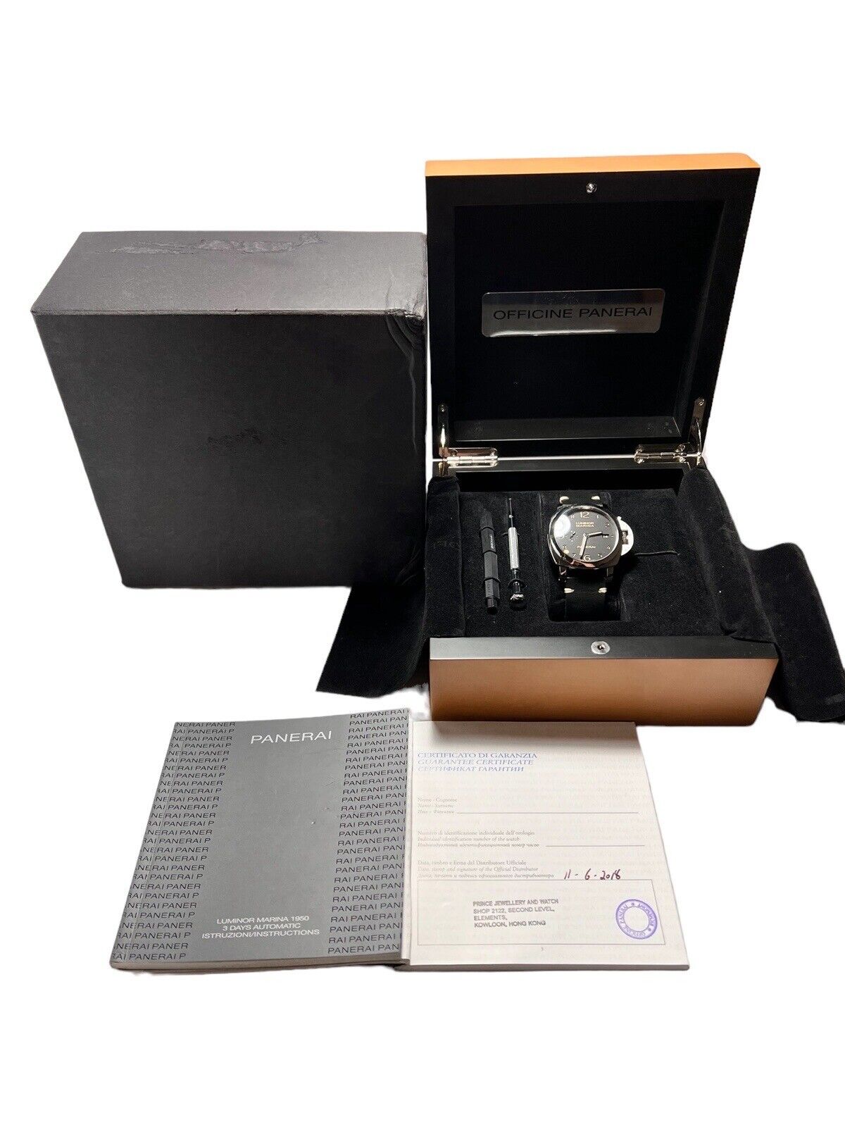 2018 Panerai Luminor Marina 1950 3 Days 44mm Watch Auto PAM00359 Box And Papers