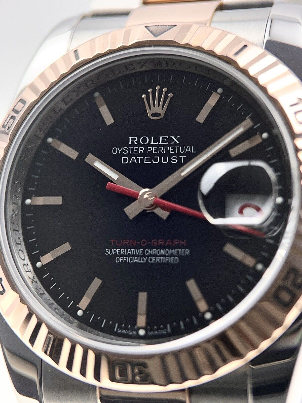 Rolex Datejust Turn-o-graph 18k Rose Gold & Steel 36mm Automatic 116261 - B/P