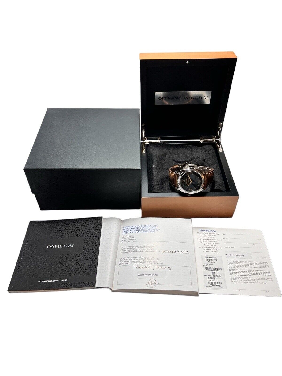 2018 Panerai Luminor 1950 Manual Wind 47mm Black Dial PAM00372 - Box & Papers