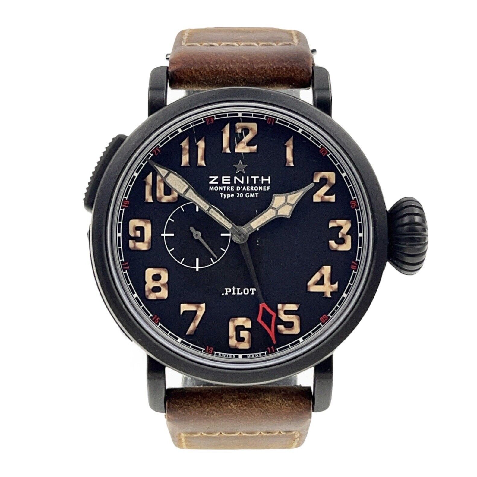 2016 Zenith Pilot Type 20 GMT Titanium Automatic Watch 48mm 96.2431.693/21.C738