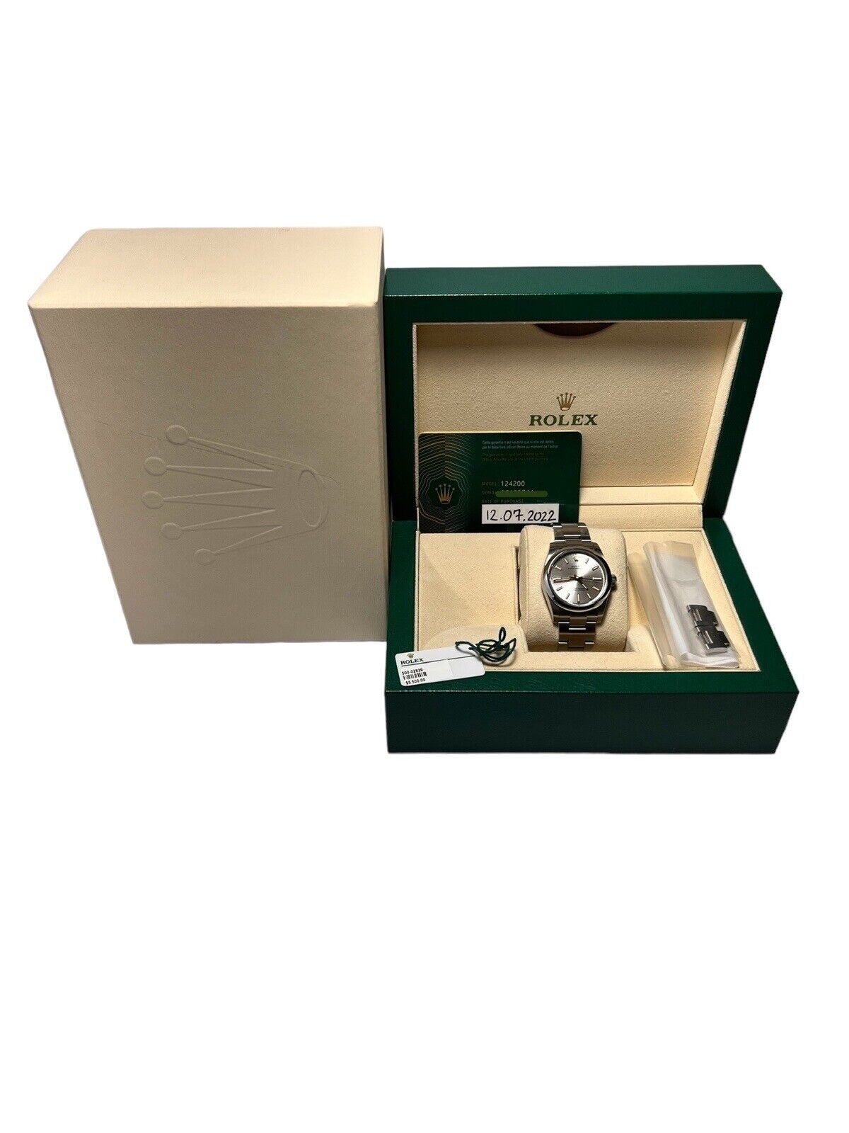 Rolex Oyster Perpetual 124200 Silver Dial Oyster Bracelet Watch - Box & Papers
