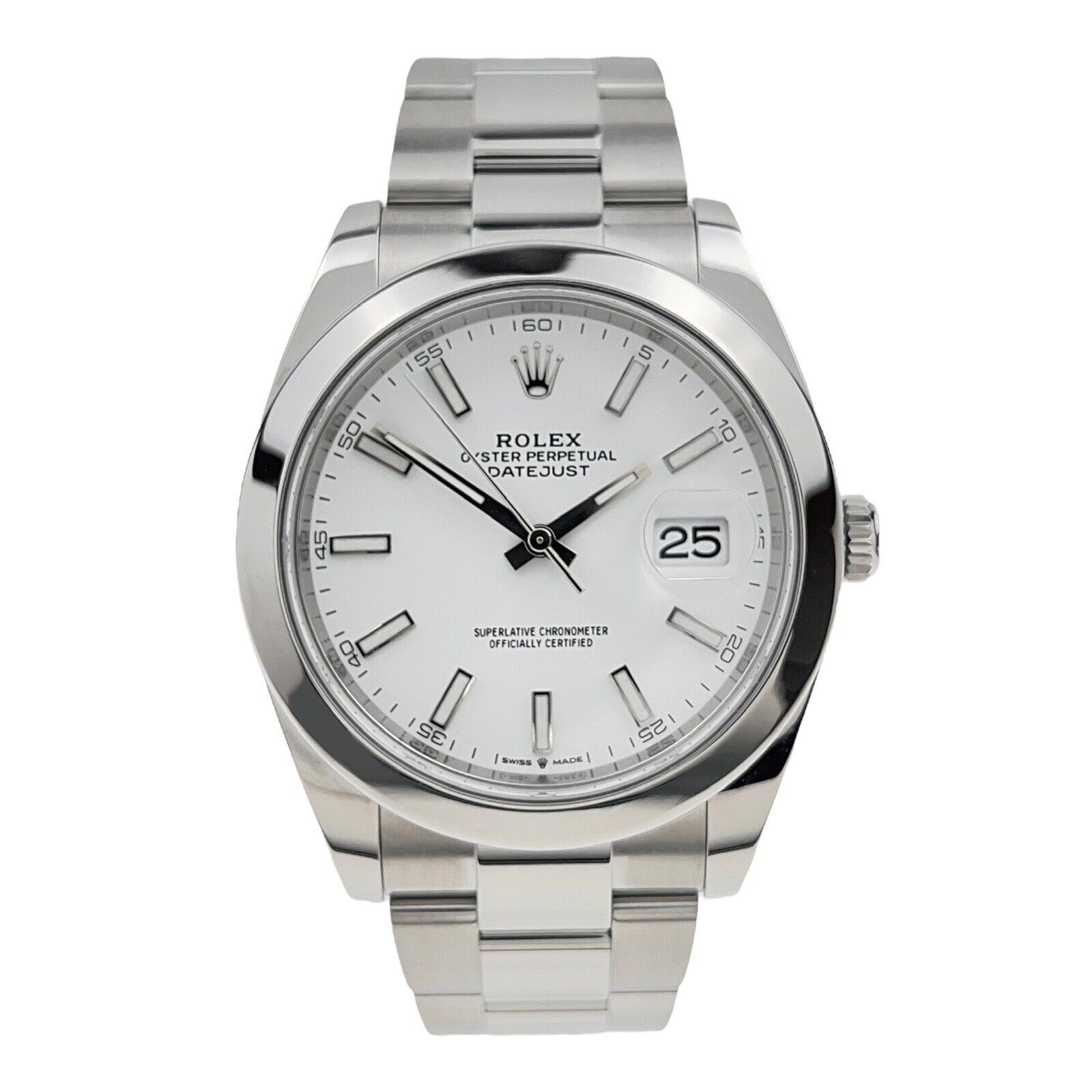 2023 Rolex Datejust Automatic 41mm Steel Mens Oyster Bracelet Watch Ref - 126300