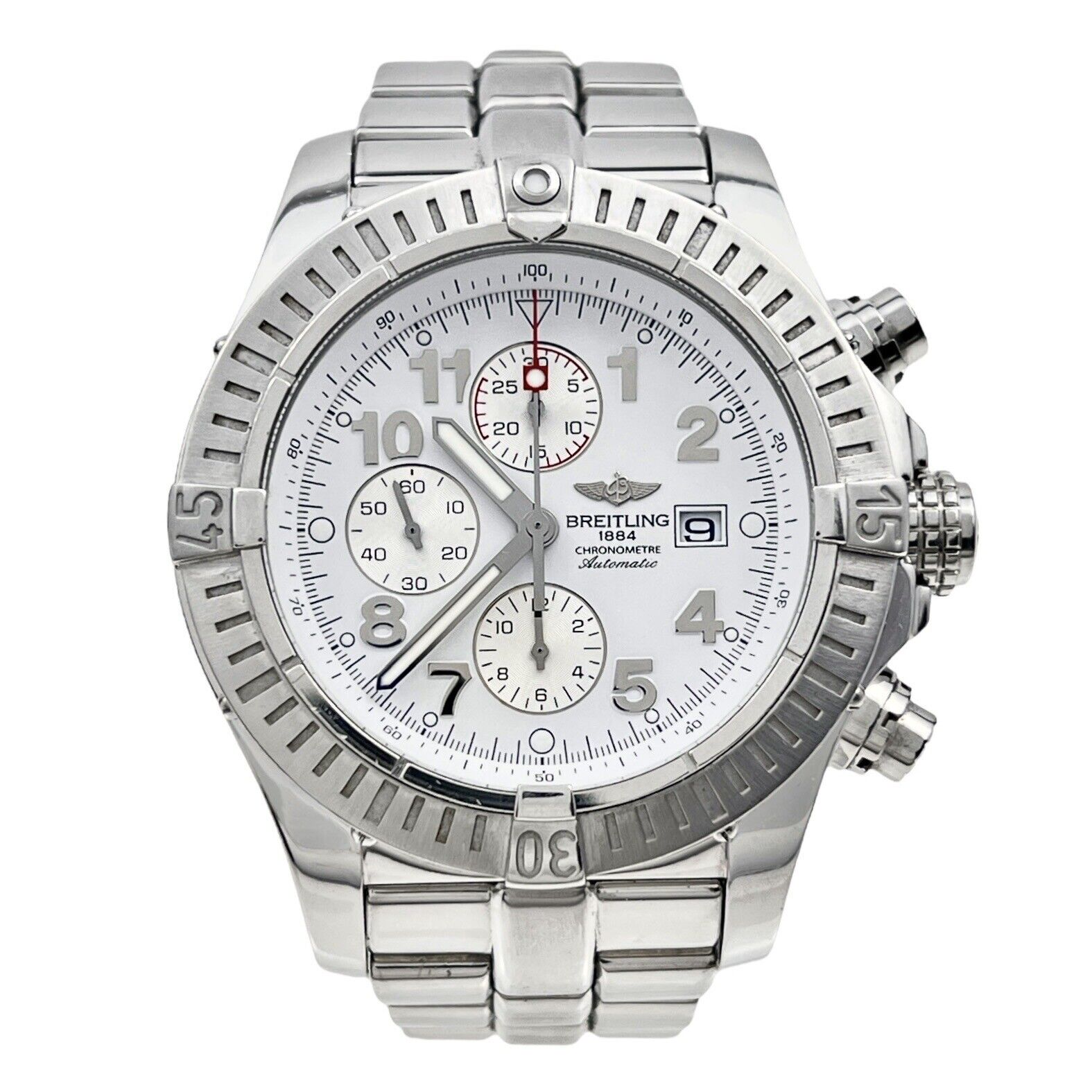 2006 Breitling Super Avenger Automatic 48mm Silver Dial A13370 Box & Papers