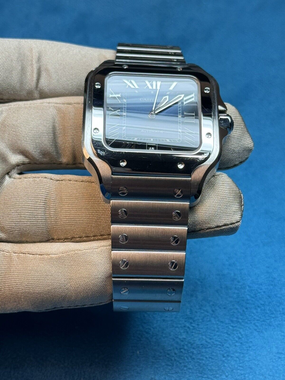 2021 Cartier Large Santos 40mm Blue Dial WSSA0030 Stainless Steel - B/P